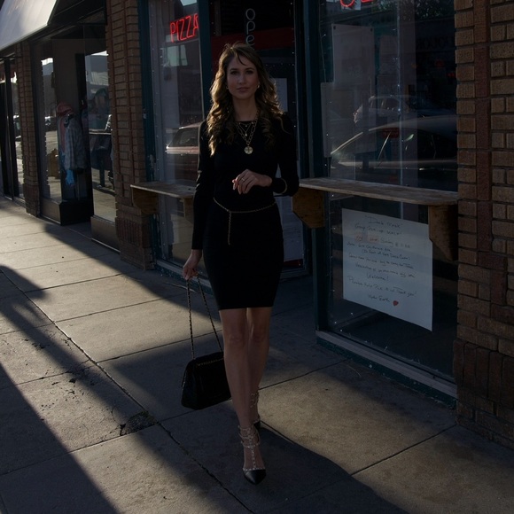 Long Sleeve Crew Neck Basic Stretch Crop Skirt Set - Picture 7 of 10